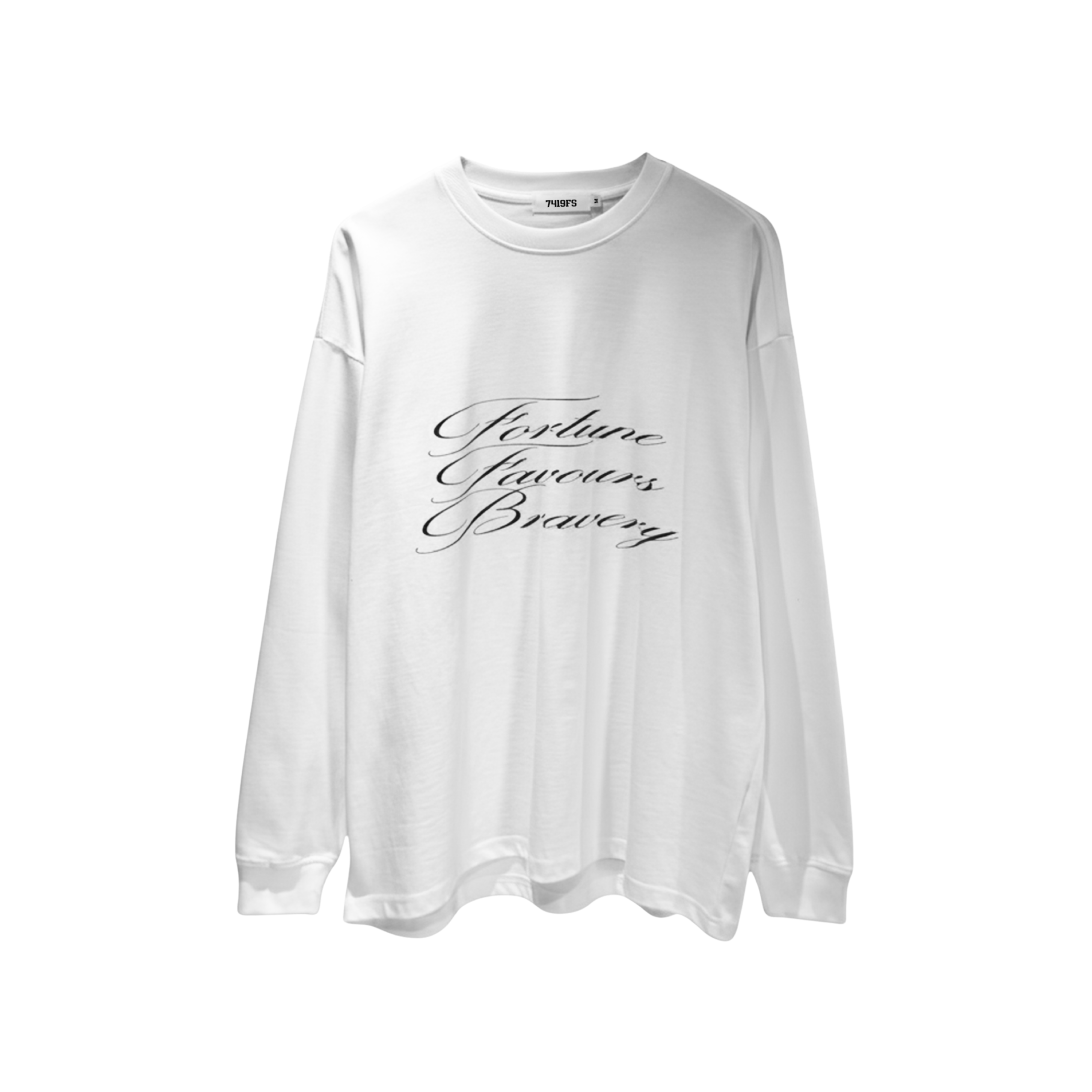 'Fortune Favours Bravery' L/S T-Shirt - White