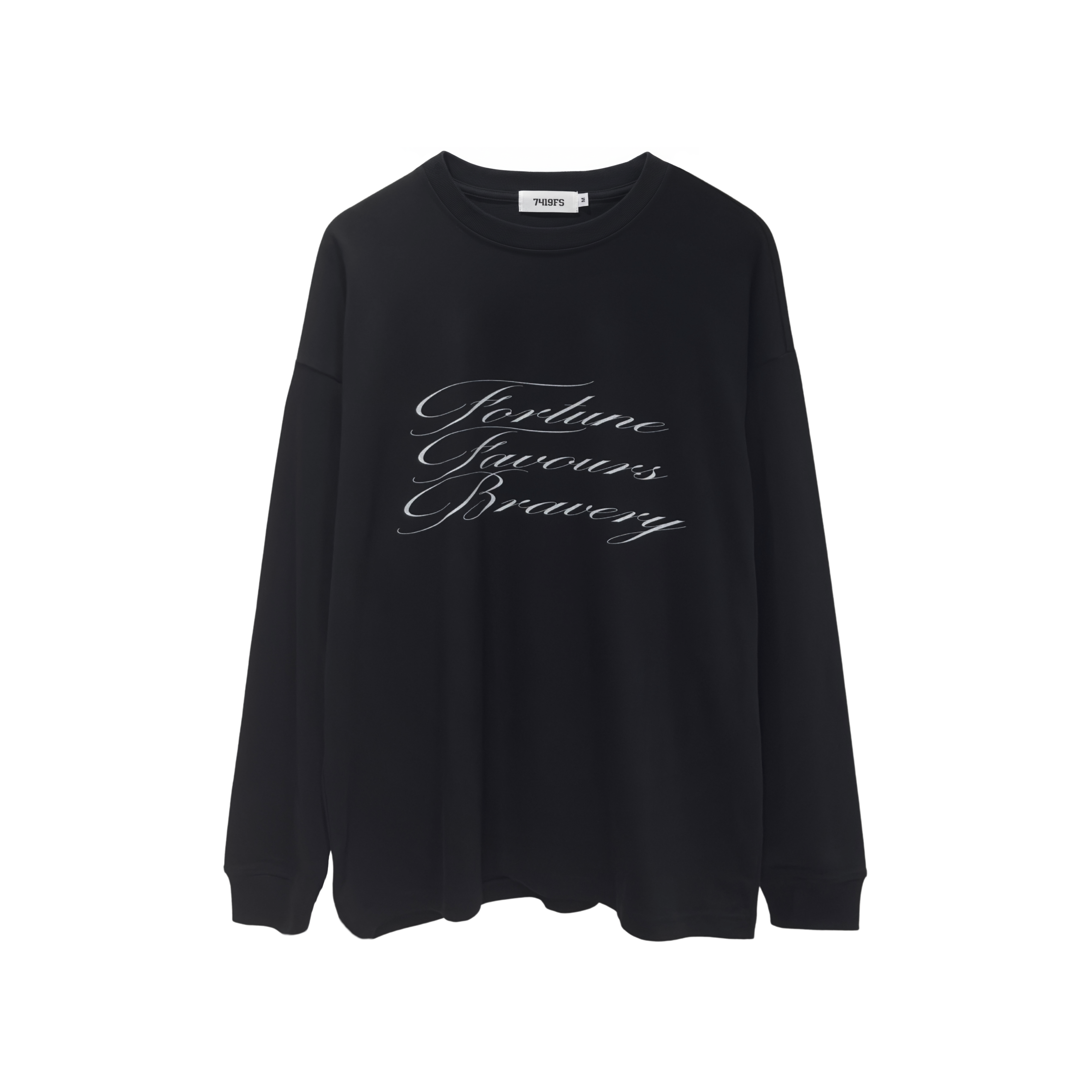 'Fortune Favours Bravery' L/S T-Shirt - Black