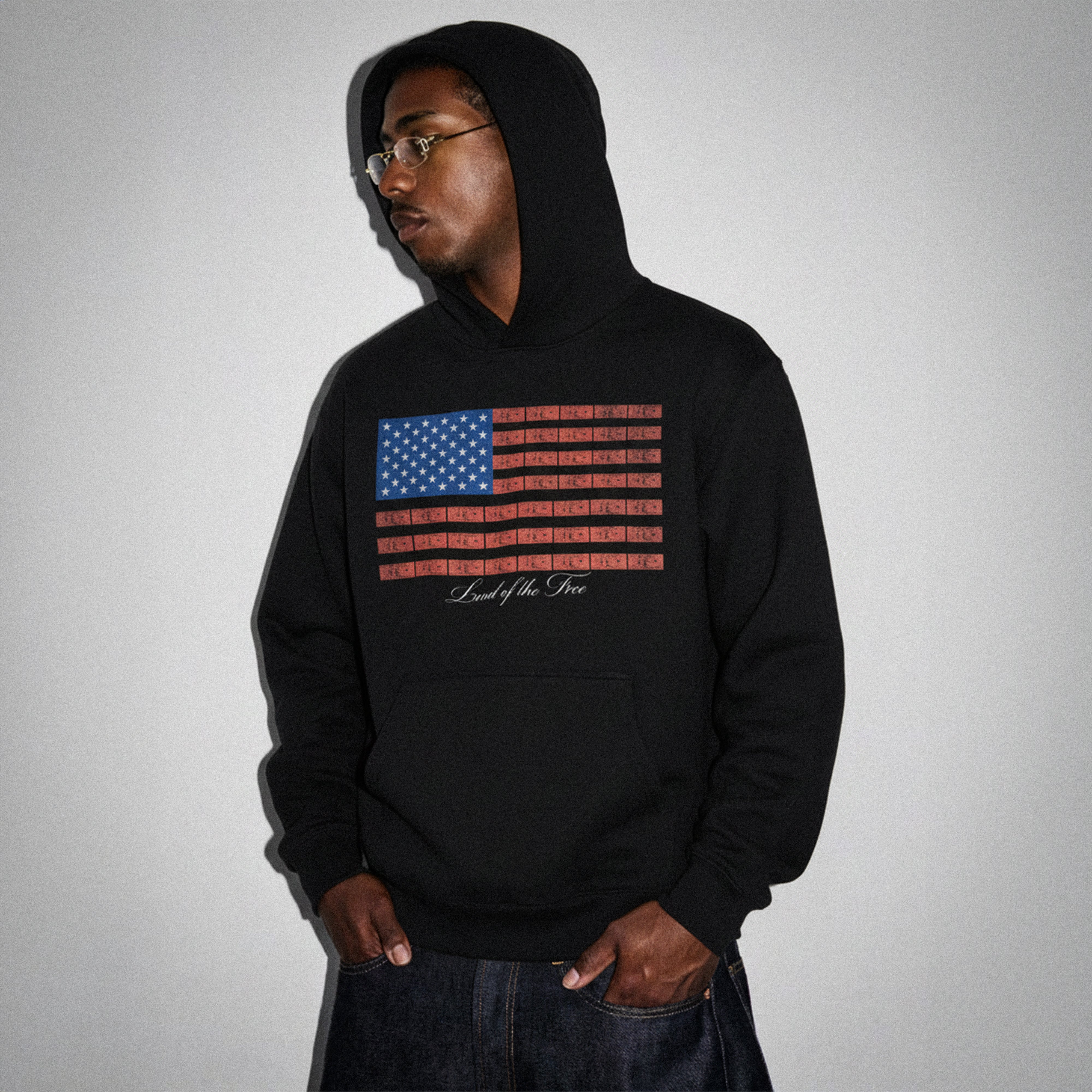 'Land Of The Free' Hoodie - Black