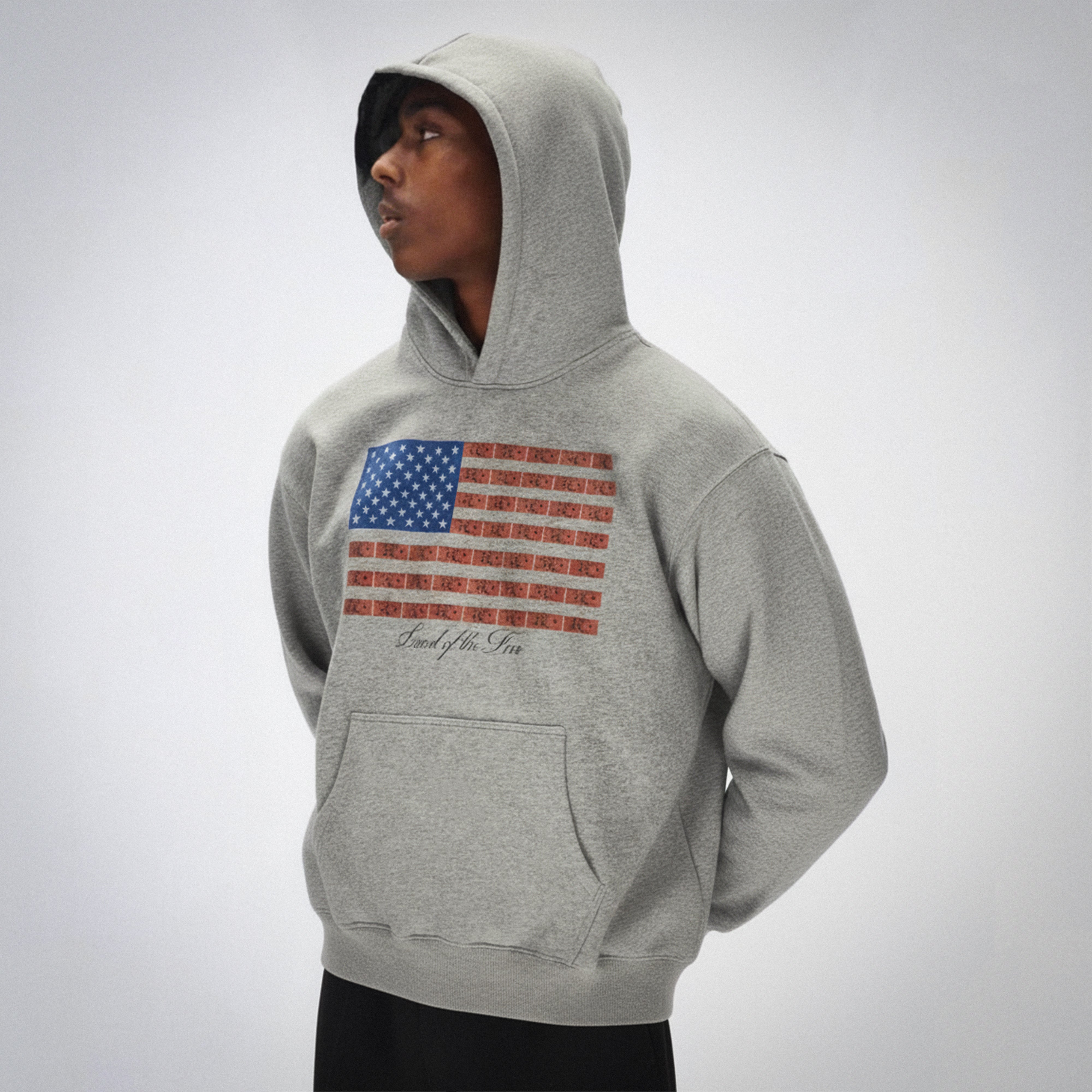 'Land Of The Free' Hoodie - Gray