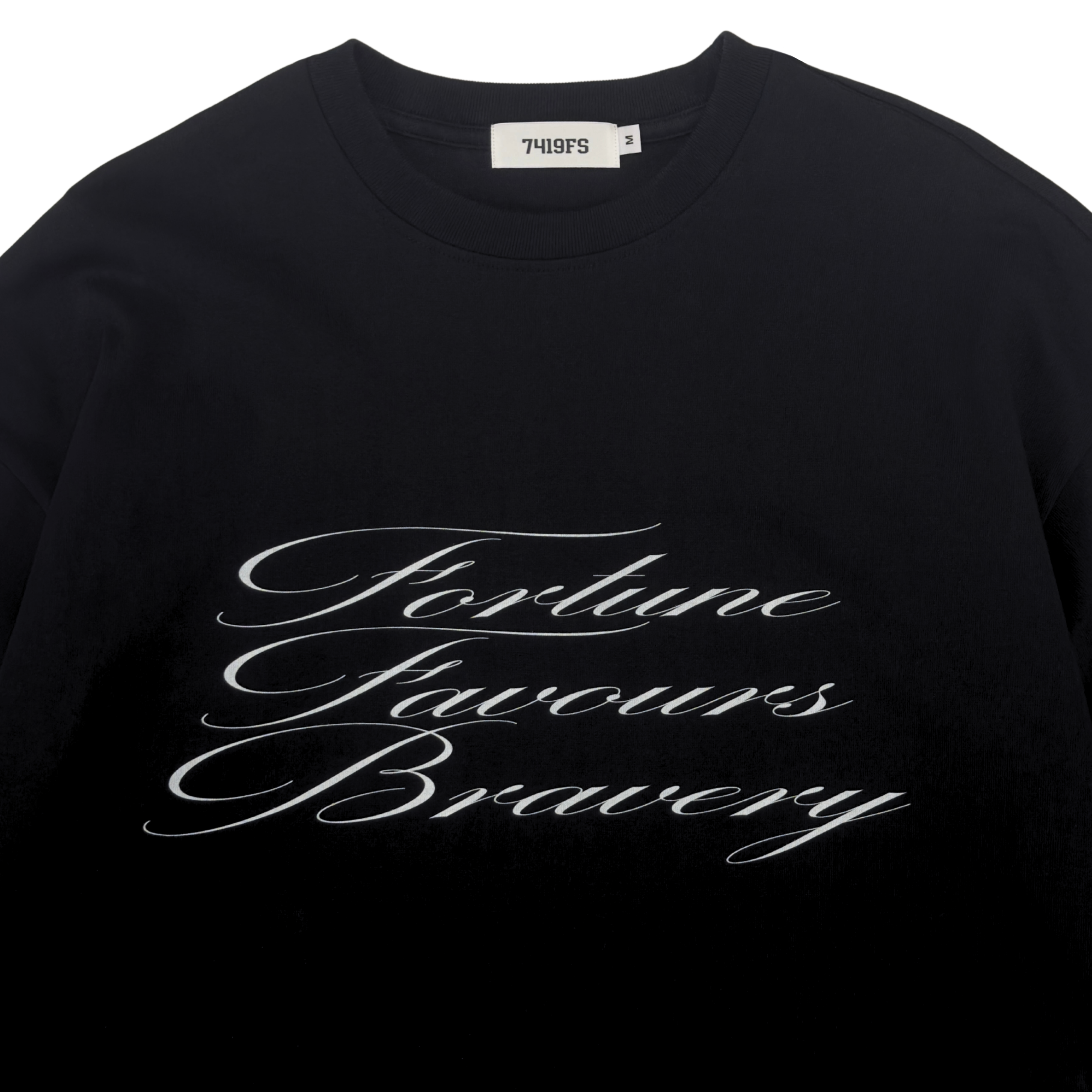 'Fortune Favours Bravery' L/S T-Shirt - Black