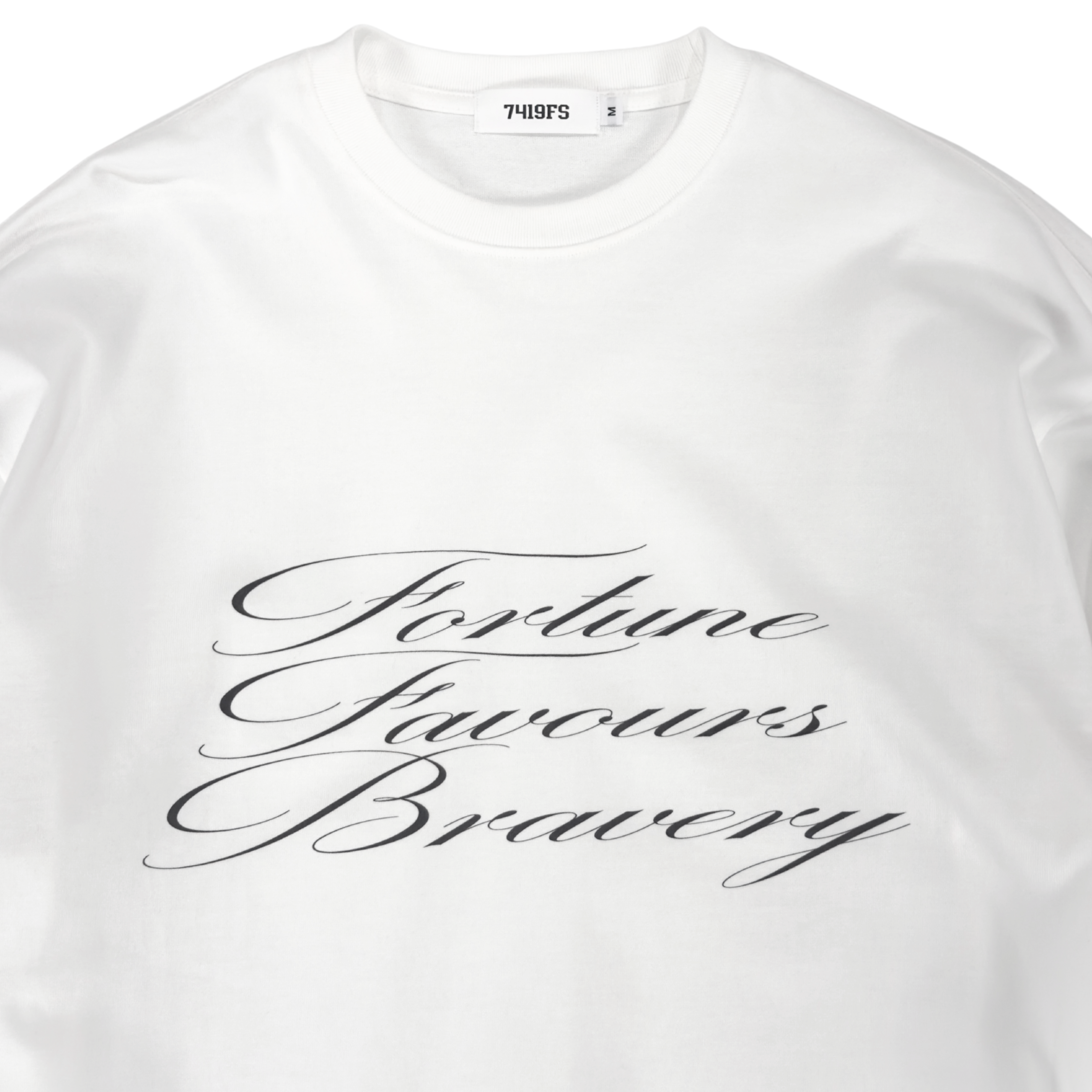 'Fortune Favours Bravery' L/S T-Shirt - White